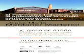 Josep María Montaner Martorellgipai.aq.upm.es/wp-content/uploads/2018/10/Cartel-10-oct.pdfEscuela Técnica Superior de Arquitectura de Madrid Aula Magna · 10.30h El Patrimonio Industrial