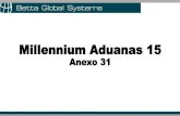 Millennium Aduanas 15 - Betta Global Systemsbettaglobalsystems.com/.../MillenniumAduanas15Anexo31.pdfANEXO 22 Armado de pedimento: Periodo Anual 2 dígitos (ejemplo: 15) Aduana 2 dígitos