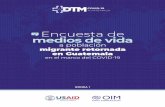 Encuesta de medios de vida...Ante esto, la OIM presenta al gobierno de Guatemala y sus contrapartes el reporte preliminar de la Encuesta de Medios de Vida con el objetivo de generar
