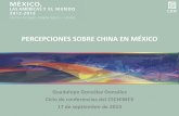 Percepciones sobre China en Mexico114 preguntas temáticas y 29 variables sociodemográficas Público: 18 de agosto al 20 de septiembre de 2012; 2,400 entrevistas +/- 2.0% Líderes: