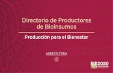Directorio de Productores de Bioinsumos - Info Rural · 2020. 9. 14. · Directorio de Productores de Bioinsumos Producción para el Bienestar. Problemática Socioambientaly de Salud