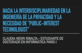 HACIA LA INTERDISCIPLINARIEDAD EN LA INGENIERÍA ...derecho.uchile.cl/dam/jcr:59480128-6d28-4f50-b528-fcd67...Entrevista a Carmela Troncoso, 2020, para El PaísP. Los ciudadanos tienden