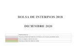 BOLSA DE INTERINOS 2018 DICIEMBRE 2020 · 2020. 12. 17. · bolsa de interinos 2018 diciembre 2020 disponibles trabajando de bolsa antigua o causa justificada excluidos o renuncias