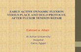EARLY ACTIVE DYNAMIC FLEXION VERSUS PLACE AND HOLD PROTOCOL AFTER FLEXOR TENDON … · 2020. 11. 19. · 2-Patients with crush injury with extensive soft tissue loss . 4-Those with