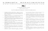 LIBRERÍA RENACIMIENTO. 320 - Noviembr… · Tarzán de los monos. Traducción de Emilio M. Martínez. Gustavo Gili, 1953, Barcelona. 19x13. 1/2 tela descolorida y algo pasada. 315
