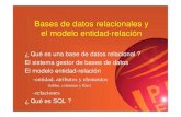 Bases de datos relacionales y el modelo entidad-relación · 2013. 5. 16. · El sistema gestor de BD (II) • Sirve para: – definir y crear datos – manipular esos datos – seguridad