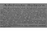 Adelante Saboya de la I Guerra Mundial... · 2020. 5. 6. · Adelante Saboya En el corriente mes de agosto partirán con rumbo a Italia, a prestar servicio mi- litar, don Albino Saniboni