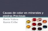 Causas de color en minerales y piedras Preciosas · 2018. 2. 2. · piedras Preciosas Rocío Valera Karen Uribe . Introducción •Los colores observados se deben a la respuesta de