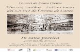 Finezas, cariños i altres tonos del s.XVII de l'Arxiu de Canet · 2019. 11. 18. · Ajuntament deCanet de Mar Àrea de Cultura Concert de Santa Cecília In sana poetica Jordi Ribell,