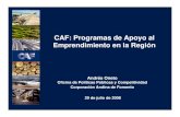 CAF: Programas de Apoyo al Emprendimiento en la Región...universidades (Universidad Rafael Urdaneta, Universidad Yacambú, Universidad de Los Andes, Universidad de Oriente) Programas