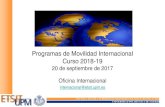 Programas de Movilidad Internacional Curso 2018-19...Plantilla PF Grado // Plantilla PF MUIT que engloban el punto 1 y 2 en un mismo documento Proyecto Formativo (VI) Nº de plazas