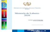 Guatemala, Diciembre de 2010Memoria de Labores, 2010 ii I. Presentación El Ministerio de Ambiente y Recursos Naturales, a través de sus diferentes dependencias, presenta el Informe