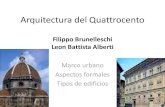 Arquitectura del Quattrocento Filippo Brunelleschi Leon ...Catedral de Florencia Cúpula de Brunelleschi. Palacio renacentista Interior palacio Pitti • Estructura: patio central