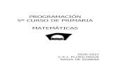 PROGRAMACIÓN 5º CURSO DE PRIMARIA MATEMÁTICAS · 2020. 12. 20. · programaciÓn 5º curso de primaria matemÁticas 2020-2021 c.p.i. plurilingÜe navia de suarna