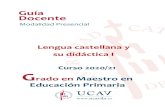 Lengua castellana y su didáctica I - UCAVILA...DIDÁCTICA DE LA LENGUA y SUS CONEXIONES CON LA DIDÁCTICA DE LA LITERATURA UNIDAD 7 7.1. La lengua materna en el proceso de enseñanza