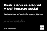 Evaluación relacional y del impacto social · Miguel Santos González Evaluación relacional y del impacto social Evaluación de la Fundación Lesmes (Burgos) Marco teórico Una