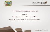 INFORME INDIVIDUAL 2017 - Auditoría Puebla...INFORME INDIVIDUAL San Jerónimo Xayacatlán 2017 Del 1 de enero al 31 de diciembre de 2017 “2019, Año del Caudillo del Sur, Emiliano