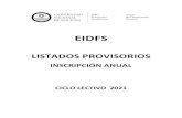 EIDFS · 2021. 1. 28. · eidfs. listados provisorios . inscripciÓn anual . ciclo lectivo 2021. junta de clasificaciÓn docente // unsj