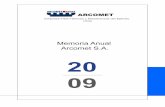 Memoria Anual Arcomet S.A. 20 09 · memoria ARCOMET S.A. 2009 Pág. 06 Así como el año 2008, marcó y concretó un claro crecimiento y consolidación de la Empresa, especialmente