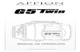 MANUAL DE OPERACIÓN - Appion Tools · 2020. 1. 16. · válvula de salida de la Appion G5Twin. Precaución: Siempre usar un toma corriente conectado a tierra. Precaución: Siempre