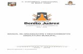 H. AYUNTAMIENTO CONSTITUCIONAL DE BENITO JUAREZ DE... · 2018. 2. 2. · Sindicatura en la elaboración del Manual de Organización, mismo que tiene como propósito fundamental servir
