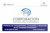 Políticas de competitividad, innovación y desarrollo en el “Uruguay … · 2020. 7. 3. · • el desarrollo de los aportes biotecnológicos y farmacéuticos, (salud humana, la