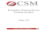 Estados Financieros Trimestrales - CSM INTERMEDIOS 09-2014.pdf · 2014. 11. 27. · Ajustes al patrimonio 3, xiii 207,547,217 228,101,872 295,660,474 ... Base de Preparación de los