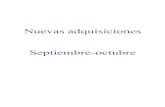 Nuevas adquisiciones Septiembre-octubre - UNPA SUNEO · 2013. 11. 13. · (septiembre 2013) Revista Mensual. Editor Res ponsable: Felipe Orozco Cuautle. Número Certificado de Reserva