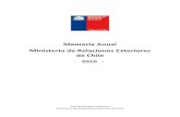 Memoria Anual Ministerio de Relaciones Exteriores Chile · 2014. 3. 18. · acompañado de representantes de la Dirección de Asuntos Culturales del Ministerio de Relaciones Exteriores