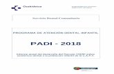 PADI - 2018 · 2019. 10. 2. · Las Tablas I y II presentan la utilización del PADI por los niños de 7 a 15 años residentes en cada una de las Organizaciones de Servicios, que