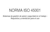 NORMA ISO 45001 · 2018. 10. 1. · la nueva norma en inglés, francés y español. Muchas empresas que tienen certificación OHSAS 18001 ya se encuentran adaptadas a la norma ISO