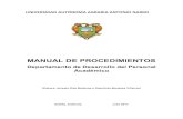 MANUAL DE PROCEDIMIENTOSadministrativo.uaaan.mx/calidadAcad/dpa/lineamientos.pdf · cabo para elaborar así el Programa de Formación y Actualización Docente. 2. El Programa de Formación