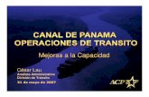 Mejoras a la Capacidad - Panama Canal · 2007. 6. 13. · Durante un cierre de vía, la capacidad del canal se reduce a 26 tránsitos/día, o unas 560,000 toneladas CPSUAB promedio/día.