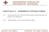 CAPITULO 4 - DINAMICA ESTRUCTURAL - Jaime Argudo · 2011. 5. 11. · SISTEMA DE 1GDL EN VIBRACION LIBRE (Sin fuerza externa) Hay movimiento por la existencia de condiciones iniciales