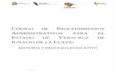 HISTORIA Y PROCESO LEGISLATIVOsegobver.gob.mx/juridico/pdf_juri/3.pdf · 2021. 7. 14. · proyecto de Código de Procedimientos Administrativos tiene por objeto regular los actos