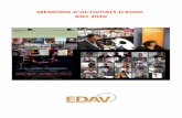 MEMÒRIA D'ACTIVITATS D'EDAV ANY 2020 · Concurs de curtrmetratges per a futurs professionals del sector audiovisual – Jurat EDAV Premi EDAV al Millor Guió en el concurs de curtmetratges