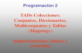 TADs Colecciones: Conjuntos, Diccionarios, Multiconjuntos y Tablas · 2020. 5. 10. · Implementación de Diccionarios y Conjuntos con listas encadenadas • Más aún, ésta representación