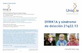 DYRK1A y síndrome de deleción 21q22 - Unique · 2020. 12. 16. · Por favor, ¡ayúdanos para ayudarte! Página web: ... hija me ha enseñado a ser paciente, La primera información