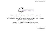 Secretaría Administrativa Informe de Actividades de la Junta … · 2020. 11. 19. · funcionamiento administrativo de los órganos del Instituto Electoral, así como de supervisar