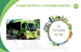 El papel de EPM en la movilidad sostenible Juan Rafael Lopez.pdf · 2019. 10. 10. · Tranvía Ayacucho 2015 Resultado Piloto Hitos Movilidad Sostenible Desde 1995 EPM viene apoyando