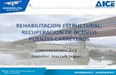 REHABILITACION ESTRUCTURAL: RECUPERACION DE ACTIVOS … · 2021. 3. 18. · REHABILITACION ESTRUCTURAL: RECUPERACION DE ACTIVOS PUENTES CARRETEROS CONVERSATORIO AICE Expositor: Jose