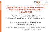 CARRERA DE ESPECIALIZACION EN BIOTECNOLOGIA ......CEBI_A3_1 : Estructura y enlace de los compuestos orgánicos - Reactividad Biotecnología: Algunas áreas de pertinencia: Ingeniería