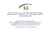  · Web viewFundamentos del Marketing Turístico Acerenza M.A. Trillas. 2004 Escuela Superior de Hostelería y Turismo. Madrid Programación de Módulo Profesional. Curso 2019/2020