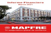 Informe Financiero Marzo 2021 - Noticias de MAPFRE · 2021. 4. 29. · Marzo 2020 Marzo 2021 Δ % AUTOS 96,6 % 94,2 % -2,4 p.p. SALUD Y ACCIDENTES 98,0 % 98,7 % 0,7 p.p. SEGUROS GENERALES