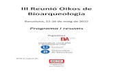 III Reunió Oikos de Bioarqueologia...12.50-13.05. Análisis de residuos orgánicos en cerámicas de cocina tardoantiguas del yacimiento de Can Gambús-1 (Sabadell, Barcelona). Fernanda