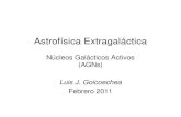 Astrofísica Extragaláctica · 2011. 2. 16. · Clasificación (tipos de AGNs) y modelo unificado [17 diap] 2.- Cuásares (QSOs). Espectro: emisión del contínuo y líneas de emisión.