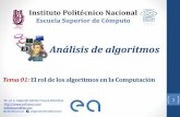 02 El rol de los algoritmos en la Computación · 2020. 7. 6. · proyecto de algoritmos ilustrados por algunos de los algoritmos que estudiaremos son importantes en todos los problemas