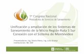 Unificación y ampliación de los Sistemas de Saneamiento de la … PDF... · 2016. 11. 11. · de Saneamiento existentes en La Paz y Las Piedras. •Anteproyecto Avanzado del “Sistema