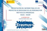 PRESENTACIÓN DEL INFORME FINAL DE LOS ...erasmusplus.gob.es/doc/convocatoria/2019/EE/el_informe...Los proyectos de Movilidad del Personal KA101/KA104: contexto, calidad e impacto.