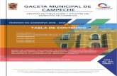 TABLA DE CONTENIDO · 2018. 12. 20. · Campeche, que deberá fungir durante el período comprendido del día 1º de octubre del año 2018 al 30 de septiembre del año 2021. SEGUNDO: